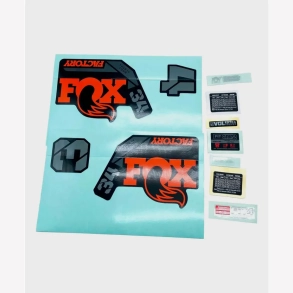 Fox Decal Kit: 2022, 34, F-S, Orange Logo, Shiny Black Fork FK