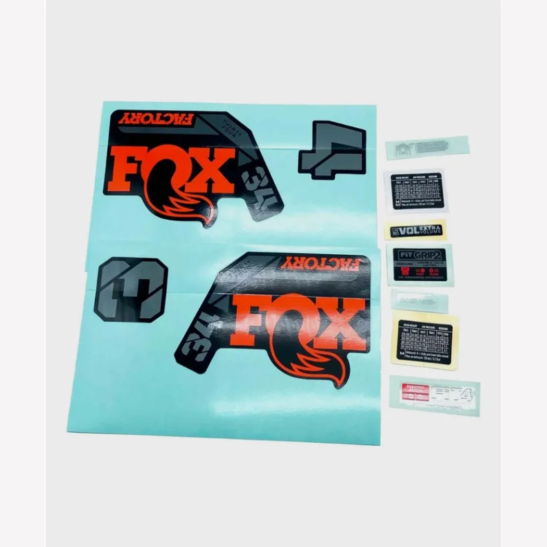 Fox Decal Kit: 2022, 34, F-S, Orange Logo, Shiny Black Fork FK