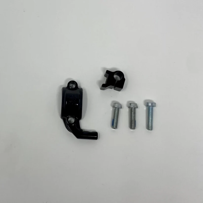 Right master cylinder glossy black clamp and screws (Sram MixMaster)