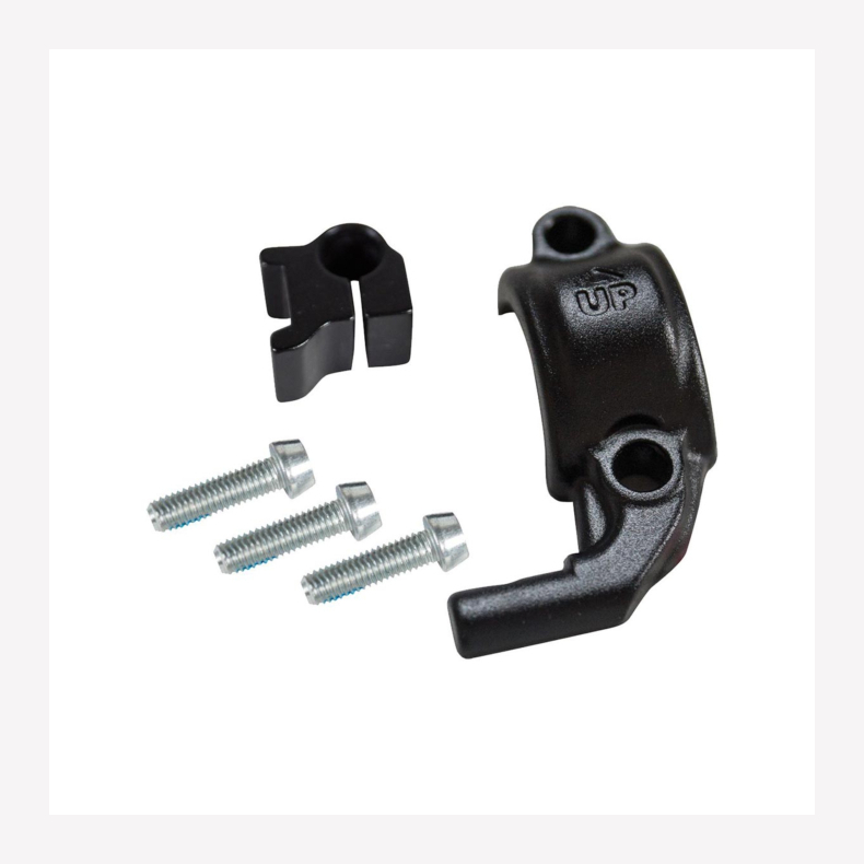 Left Master cylinder matte black clamp and screws (Sram MixMaster)