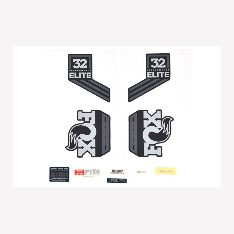 Decal Kit: 2018, 32, P-Se, Gray Logo, Matte Black background