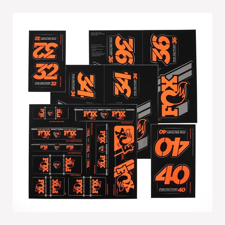 FOX Decal 2019 AM Heritage, Fork and Shock Kit, Orange