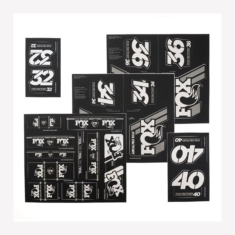 FOX Decal 2019 AM Heritage, Fork and Shock Kit, Silver