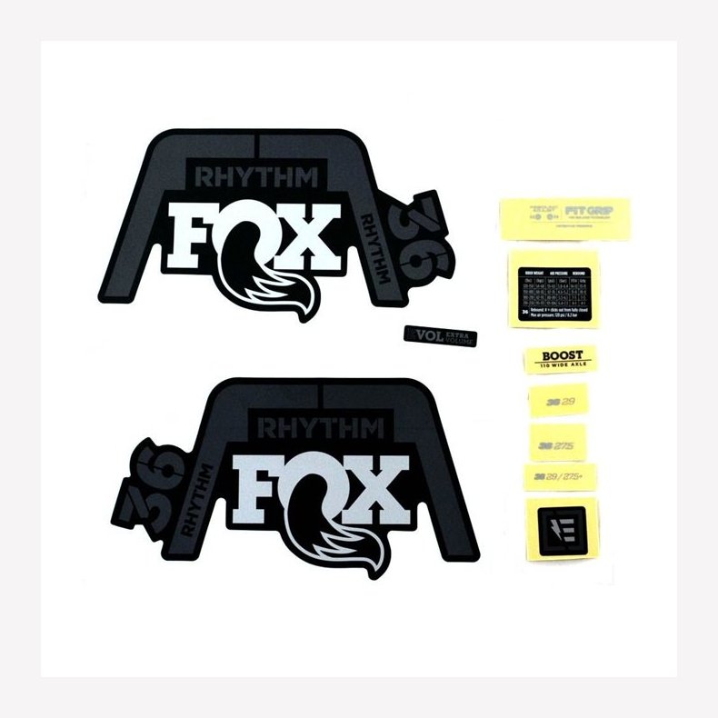 Decal Kit: 2020, 36, Rhythm, Gray Logo, Matte Black Background