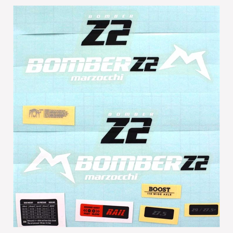 Decal Kit: Marzocchi 2020, Z2, Gloss/Clear, for Gloss Red Lowers