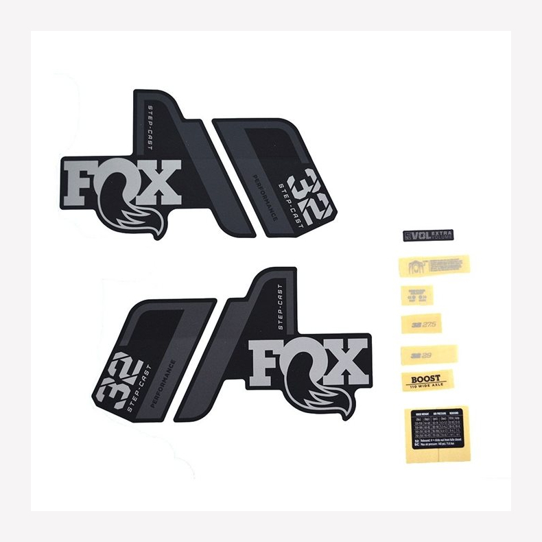 Decal Kit: 2021, 32 SC, P-S, Gray Logo, Matte Black Fork