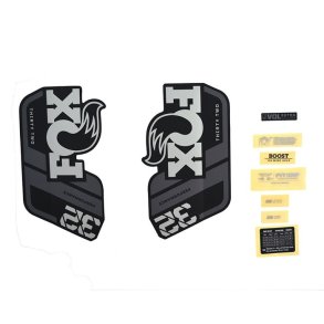Decal Kit: 2021, 32, P-S, Gray Logo, Matte Black Fork