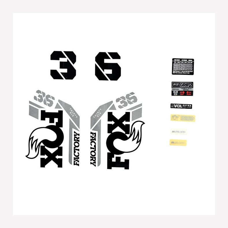 Decal Kit: 2021, 36, F-S, Black Logo, Shiny Orange Fork