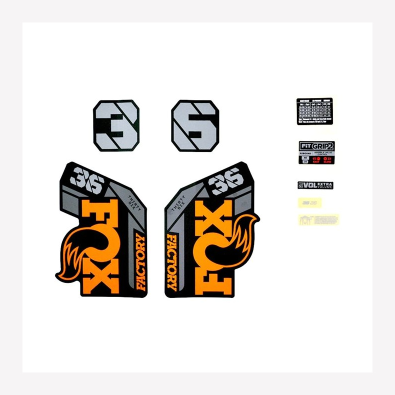 Decal Kit: 2021, 36, F-S, 26in, Orange Logo, Matte Black Fork