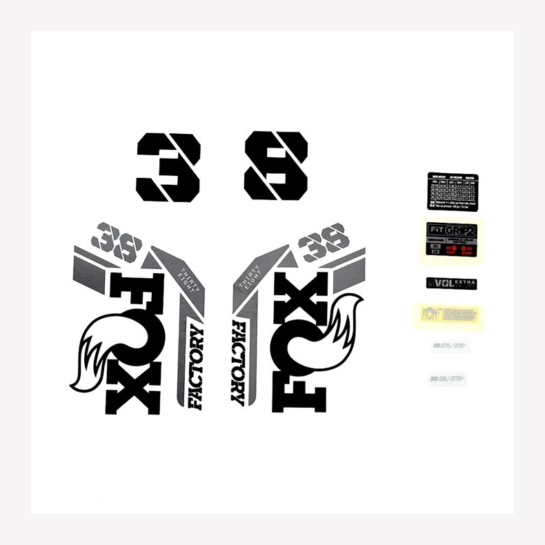 Decal Kit: 2021, 38, F-S, Black Logo, Shiny Orange Fork