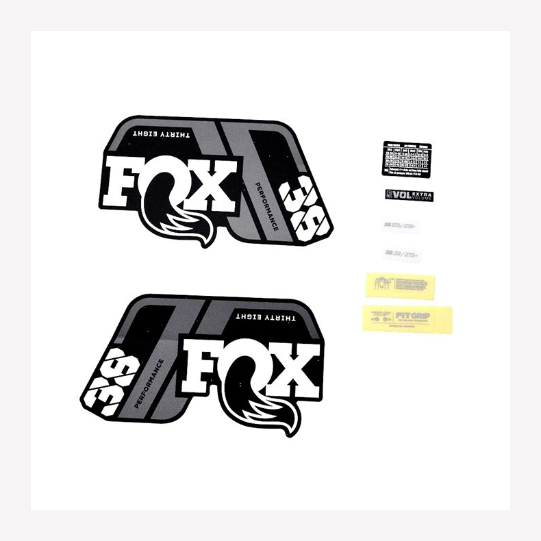 Decal Kit: 2021, 38, P-S, Gray Logo, Matte Black Fork