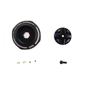 Service Set: 2021 Grip2 VVC HSC / LSC Topcap Interface Parts, Black Ano