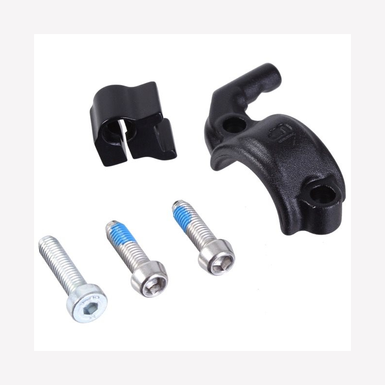 Right master cylinder matte black clamp and screws (Sram MixMaster)