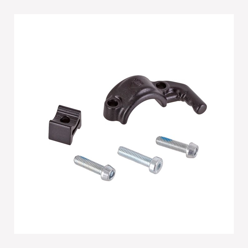 Left Master cylinder matte black clamp and screws (Shimano I-spec b MixMaster)