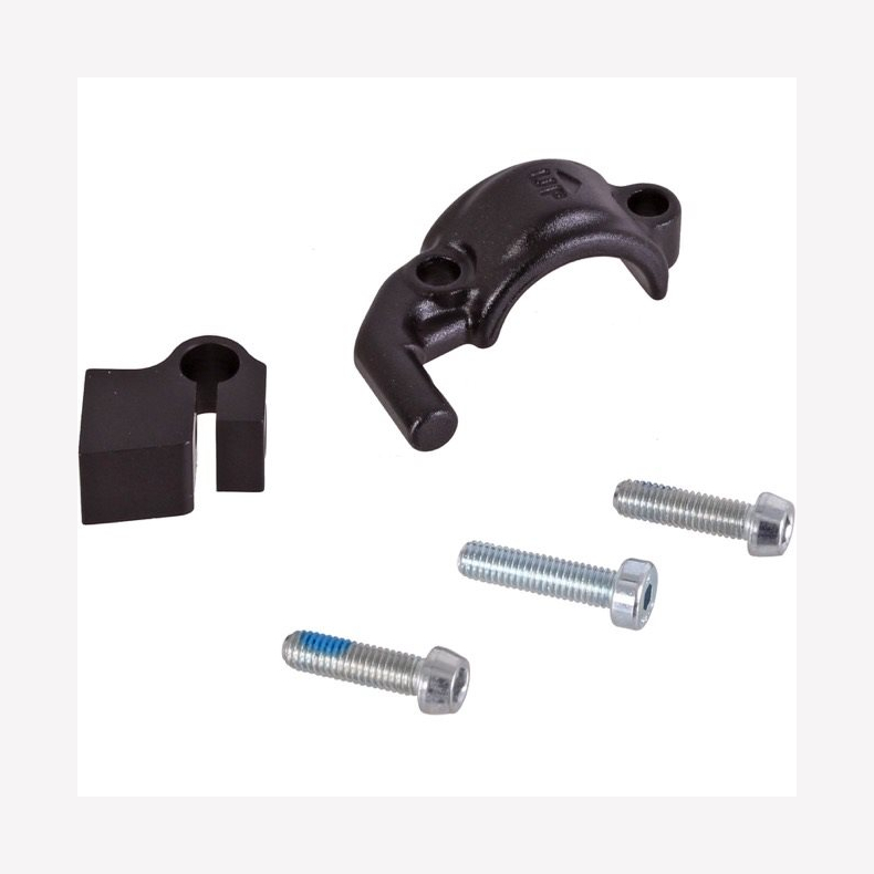 Right Master cylinder matte black clamp and screws (Shimano I-spec b MixMaster)